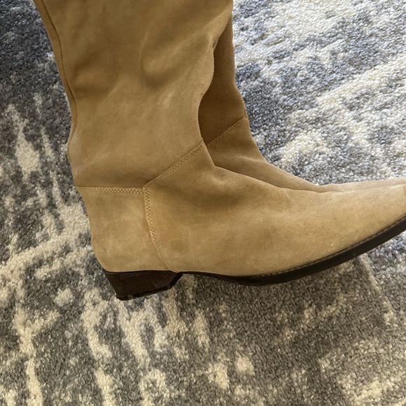 Zara Tan Natural suede Over the Knee Boots - Picture 4 of 5